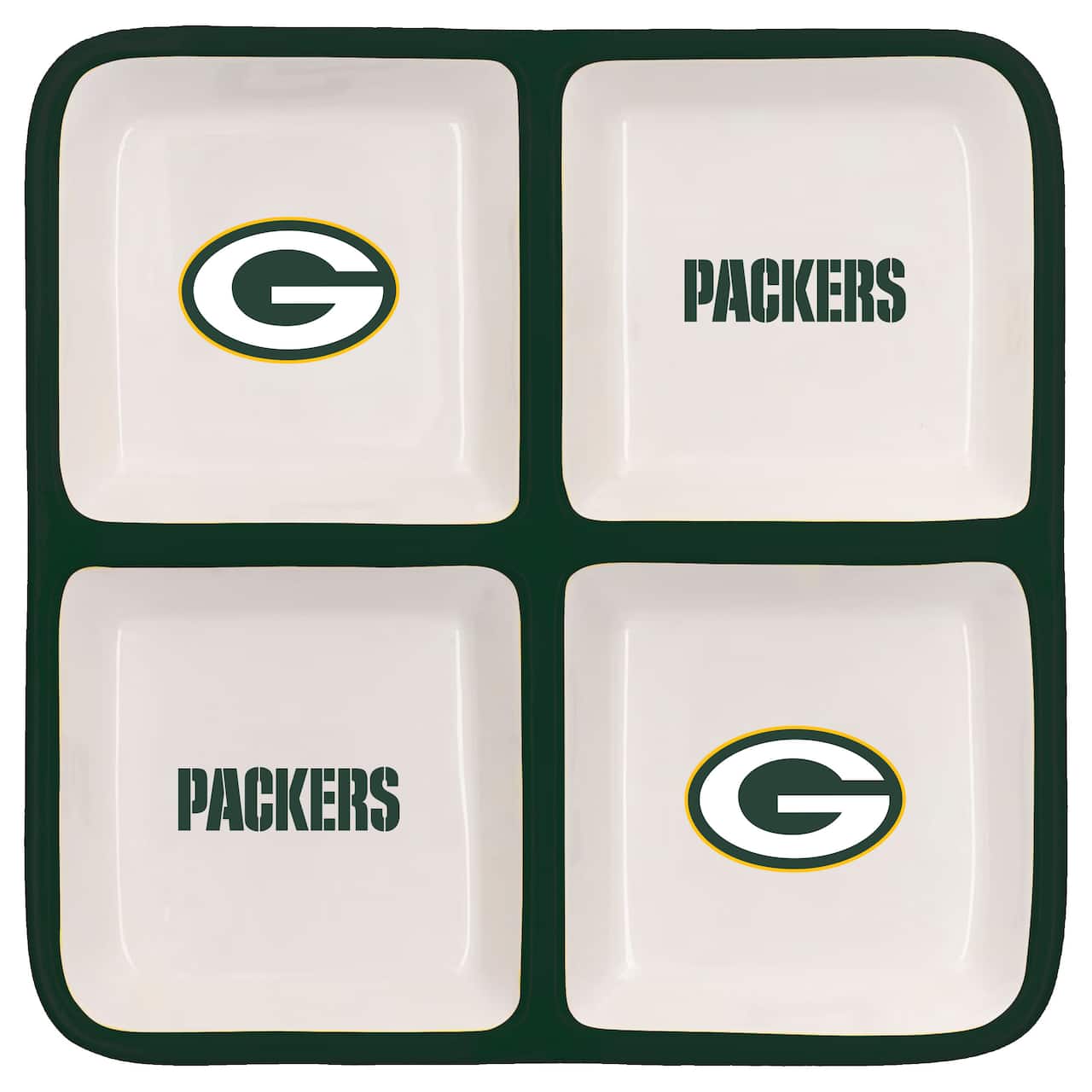 The Memory Company NFL 4 Section Square Ceramic Tray
